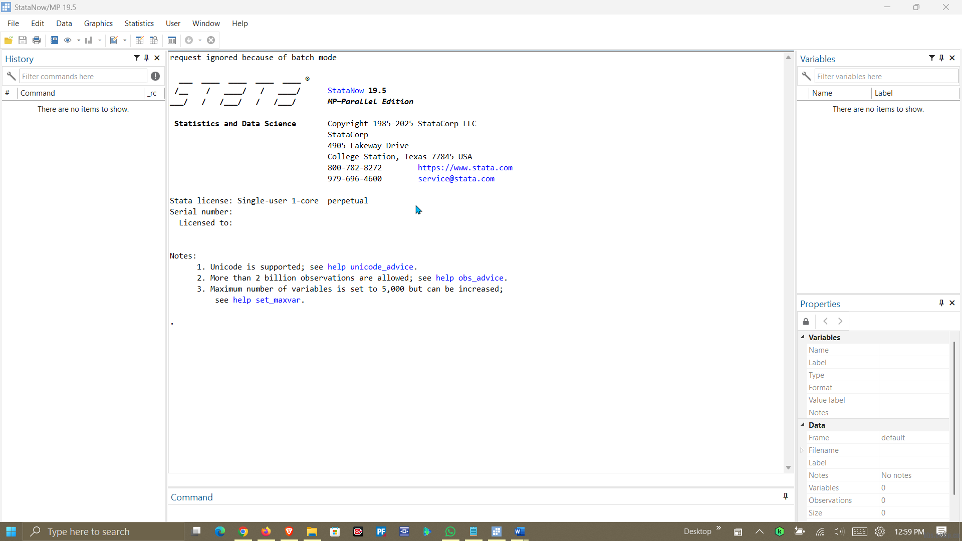 StataMP 19.5